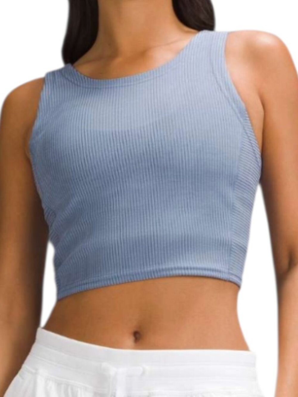 LULULEMON ( 6 ) Ribbed Sofstreme Cropped Tank Oasis Blue